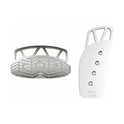 2 PEDALES SET ANODIZADO ALUMINIO PLATA - OMP