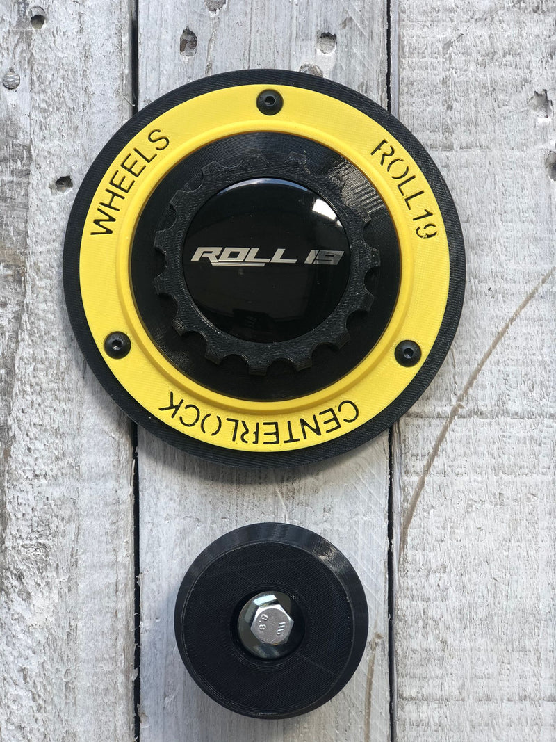 Kit de tapas Centerlock ROLL19 Amarillo/Negro