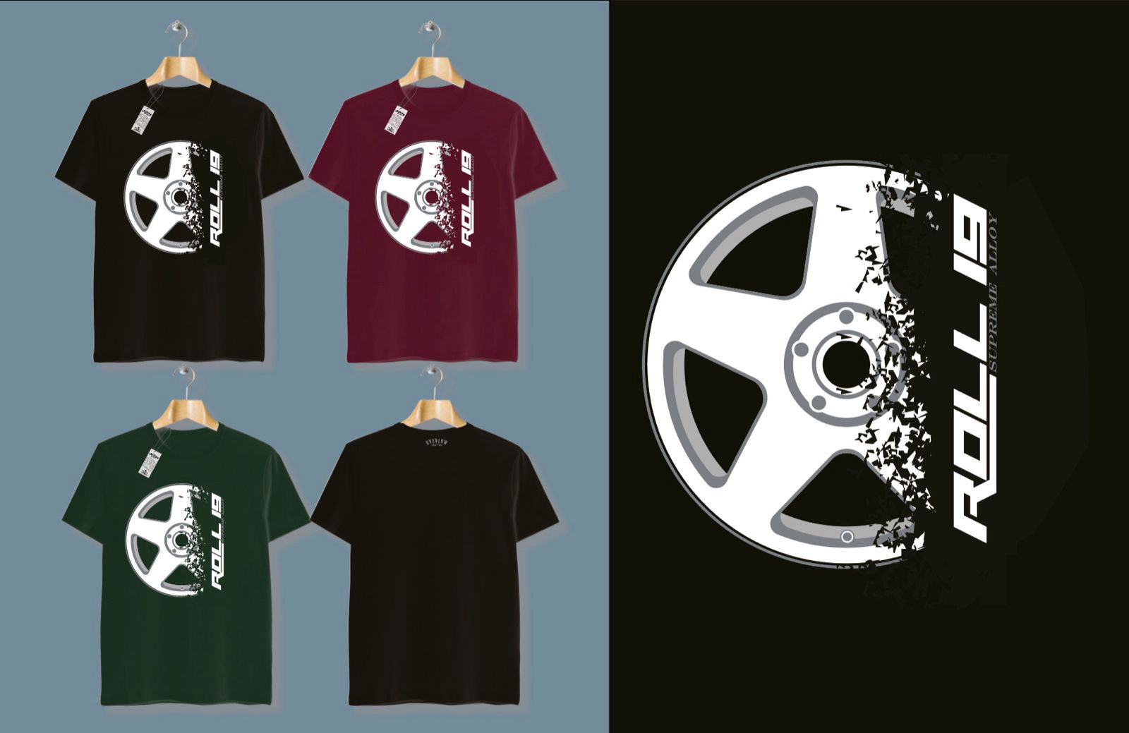 Camiseta Overlow ROLL19 - Burdeos