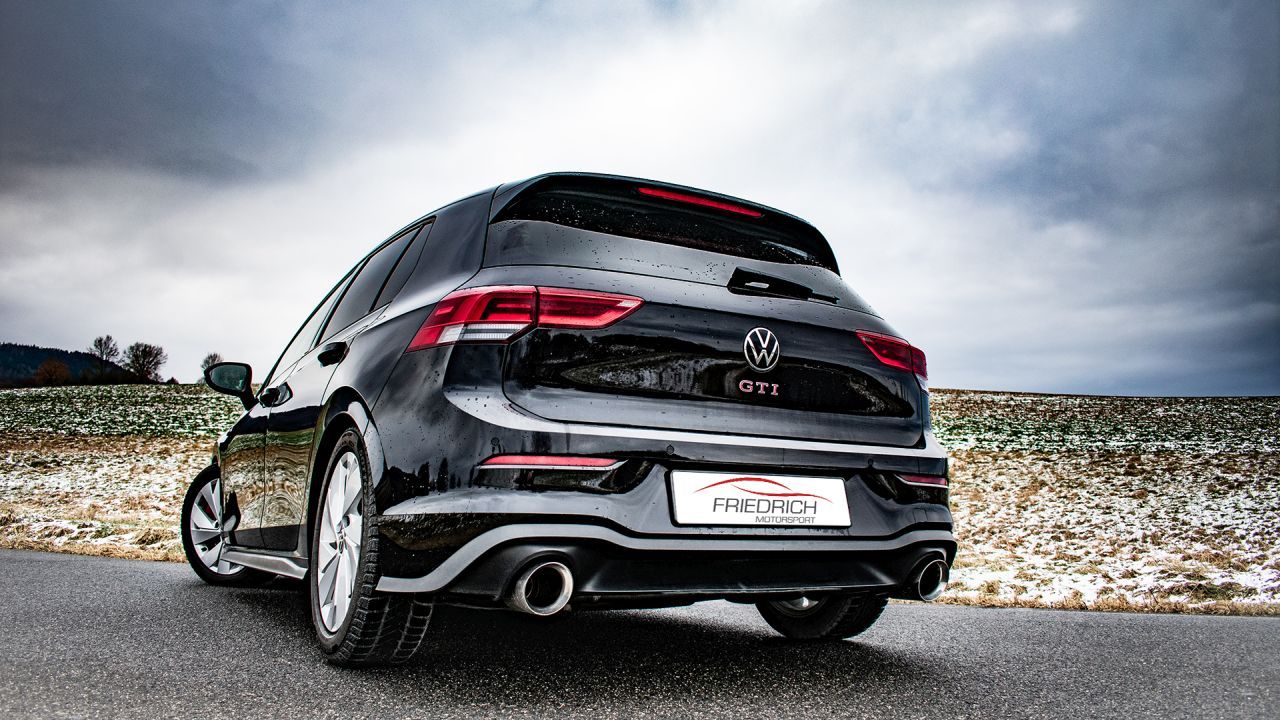 Silenciador trasero deportivo dúplex de 76 mm para VW Golf VIII GTI