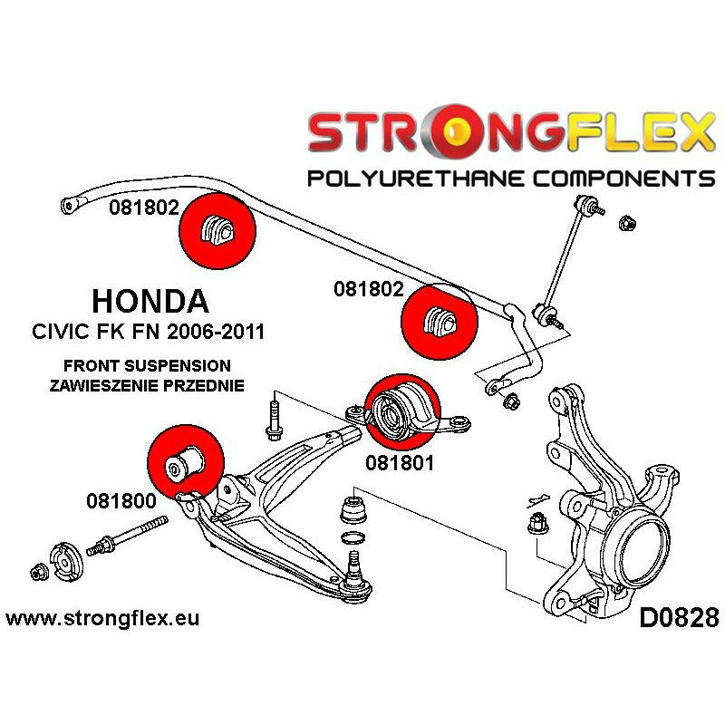 Kit casquillos suspensión delantera sport - Strongflex
