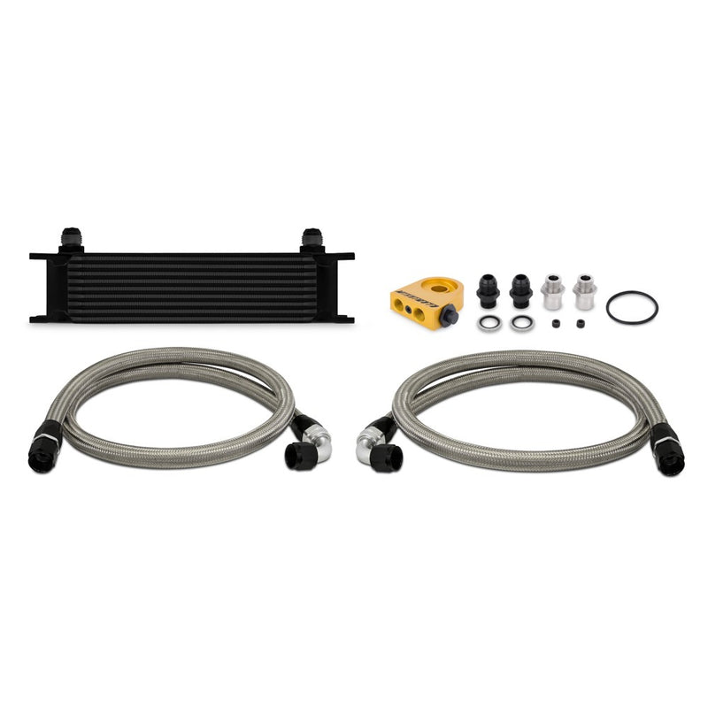 Kit radiador universal 10 filas Termostático Negro