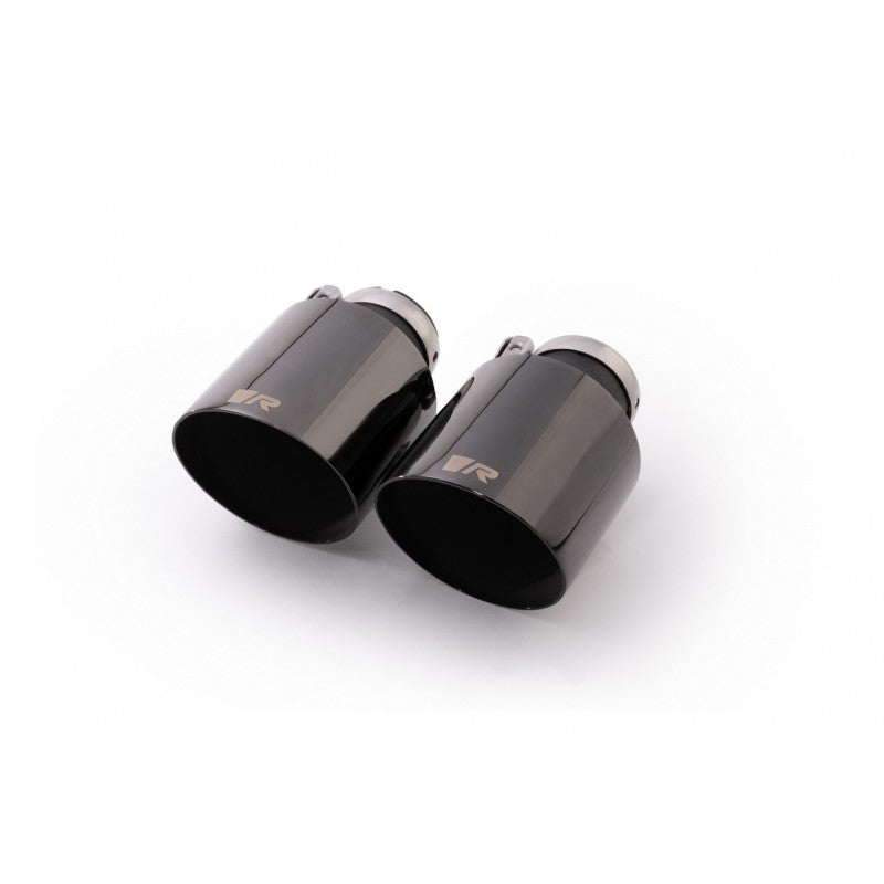 SET DE 2 COLAS REMUS DE 102MM CORTE RECTO Y ANGULADO CROMO NEGRO