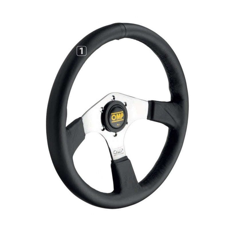 VOLANTE OMP ASSO PIEL 350MM BRAZOS CROMO
