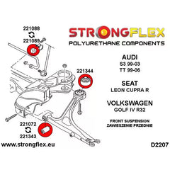 Kit completo de casquillos de suspensión – S3 8L/TT 8N (Strongflex)
