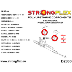 Silentblock de soporte de cremallera de dirección.. Sport – Nissan 200SX S13/S14 (Strongflex)