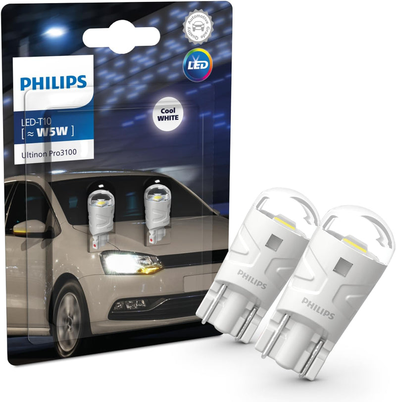 Philips Ultinon Pro3100 LED T10 foco de señalización para automóvil (W5W), 6.500K cool white