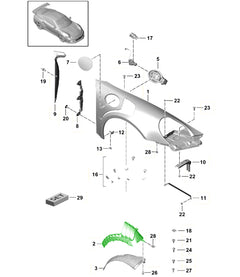 Rejillas de aletas para Porsche 991.2 GT3 RS
