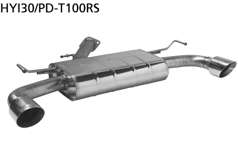 Silenciador trasero con tubo de escape simple 1x Ø100 mm LH+RH - Race -Bastuck