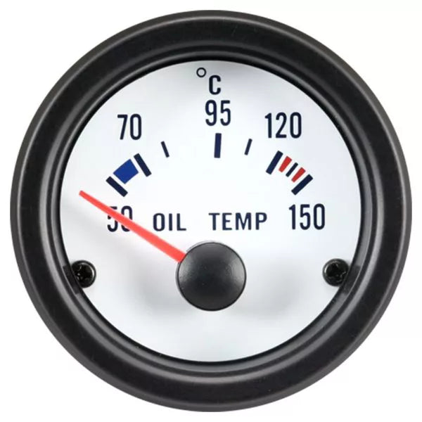 Manómetro temperatura de aceite 52mm – Serie clásica blanca (Auto Style)