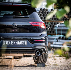 VW Golf 8 GTI Silenciador final y presilenciador, salida derecha/izquierda 80 mm -Fox