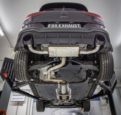 VW Golf 8 GTI Silenciador final y presilenciador, salida derecha/izquierda 80 mm -Fox
