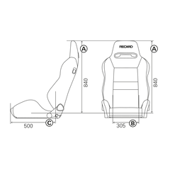 ASIENTO RECARO SR5-SPEED VELOUR NEGRO/COSTURAS GRIS PILOTO&COPILOTO