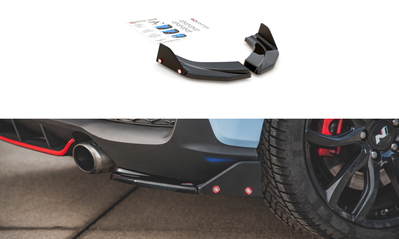 Splitters laterales traseros v.6 + flaps hyundai i30 n mk3 hatchback - Maxton Design