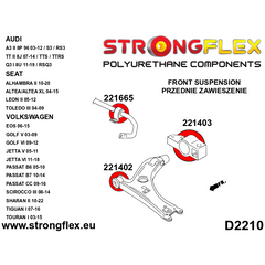Silentblock delantero del brazo de suspensión – VAG Varios (Strongflex)