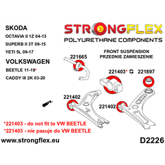 Silentblock delantero del brazo de suspensión – VAG Varios (Strongflex)