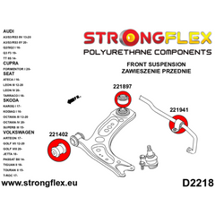 Silentblock delantero del brazo de suspensión – VAG Varios (Strongflex)