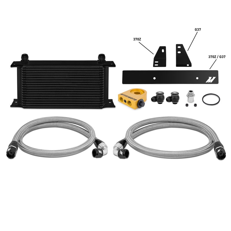 Kit radiador de aceite termostático Nissan 370Z, 2009+ / G37, 2008+ (Coupe solamente) Negro