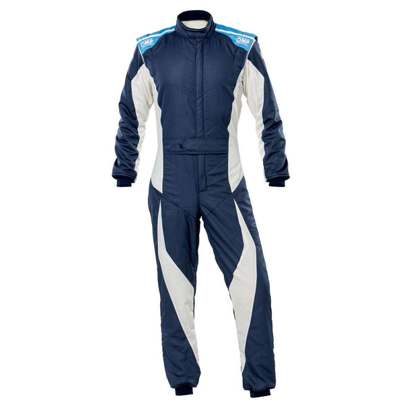 MONO OMP TECNICA EVO OVERALL FIA 8856-2018 AZUL MARINO / GRIS / CYAN TALLA 44