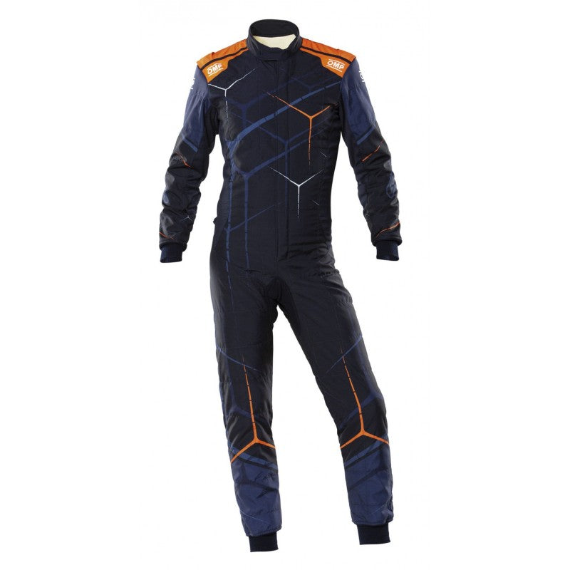 TRAJE DE CARRERAS ONE ART FIA 8856-2018 AZUL MARINO / NARANJA FLUO