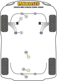 Inserto para Silentblock original del soporte del motor delantero - Powerflex