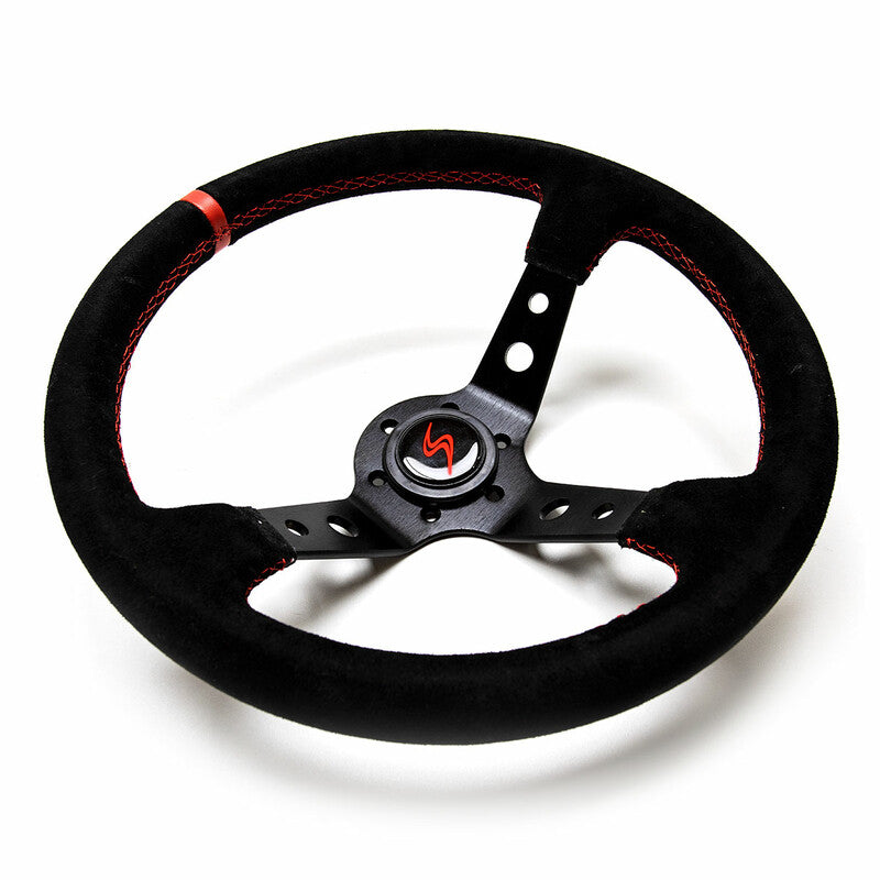 Volante (desplazamiento de 90 mm), ante negro, radios negros - Driftshop