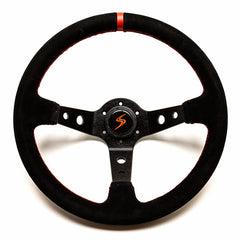 Volante (desplazamiento de 90 mm), ante negro, radios negros - Driftshop