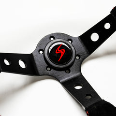 Volante (desplazamiento de 90 mm), ante negro, radios negros - Driftshop