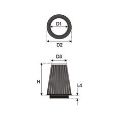 Filtro de gases conico - Green