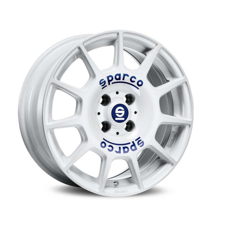 LLANTA SPARCO WHEELS SPARCO TERRA 7X16 ET35 5X100 63,3 WHITE BLUE LETTERING